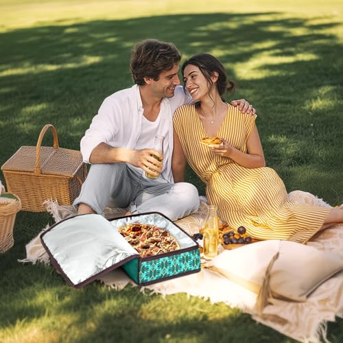 MIER Insulated Casserole Carrier for Hot or Cold Food Thermal Food Carrier Bag for Lasagna Potluck Parties Picnic Cookouts, Fits 9"x13" Baking Dish/Foil Pan, Teal - color: Teal, size: 16 x 10 x 4 inches