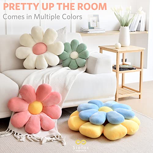 Sioloc Flower Shaped Throw Pillow - Butt Cushion & Seating Cushion, Cute Room Decor & Plush Pillow for Bedroom Sofa Chair (Red, 15.7" ) - color: Red
