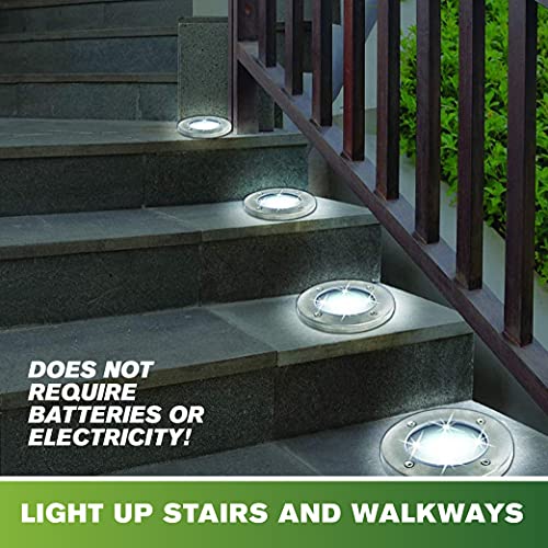Bell+Howell Disk Lights Solar Weatherproof LED Outdoor, As Seen on TV 4 Pack - size: 4 Count (Pack of 1)