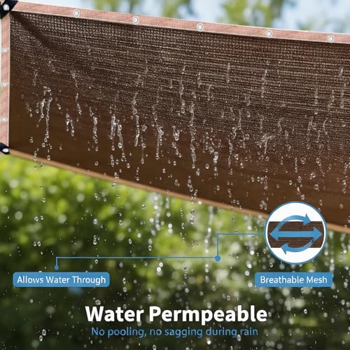 90% Shade Cloth Sun Shade Fabric Privacy Screen Shade Cover for Patio Garden Pergola Shade Cover Canopy with Gromments, 6 x 8 FT, Mocha - color: Mocha, size: 6 x 8 FT