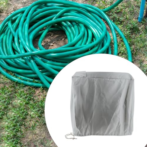 Gralara Wall Mounted Garden Hose Reel Cover Water Hose Reel Cover Sun Protection, Accessories, Protective Cover for Outdoor, Gray