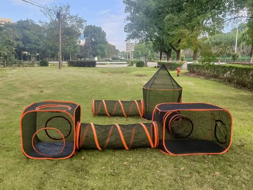 6 in 1 Cat Enclosure Cat Tunnel for Outside Rabbit and Small Animals Tent with Carry Bag - style: Styles 5