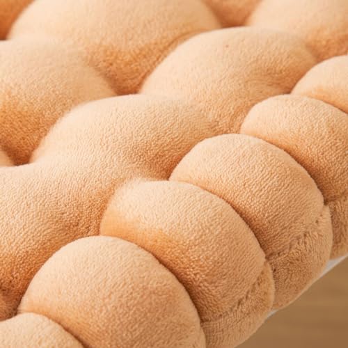 vctops Velvet Chair Pad Seat Cushion Solid Color Square Seat Pad Indoor Floor Cushion Super Soft Warm Chair Cushion Pad for Home Kitchen Dining Room Office (Camel,16"x16") - color: Camel