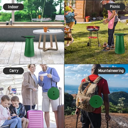 Portable & Lightweight Foldable Camping Chair for Adults, Heavy Duty Folding Stool with Adjustable Shoulder Strap, Perfect for Picnic, Beach, Backyard, and Sporting Events, Max Weight 400lbs - color: Green