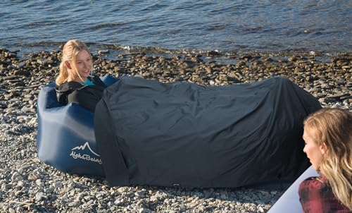 AlphaBeing Inflatable Lounger and Waterproof Wool Outdoor Blanket