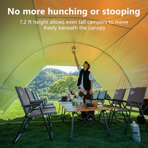 BISINNA Camping Tarp 18x13ft Car Awning Waterproof Hammock Rain Fly Sun Shade Rain Protection Canopy for Outdoor Beach Picnic - color: Brown