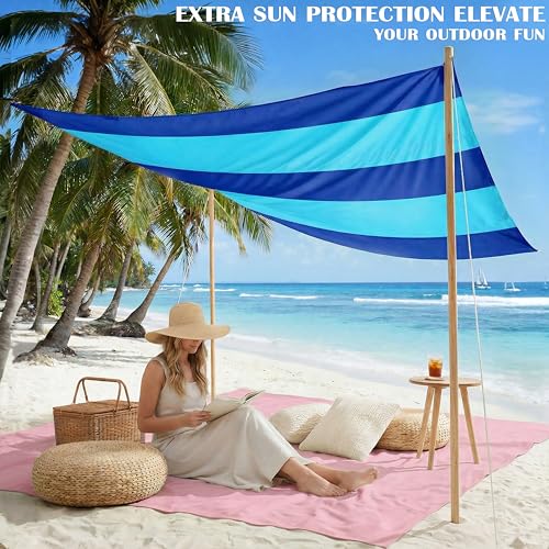 Famstar Beach Blanket Oversized Extra Large 78" X 81",Waterproof Sandproof Beach Blanket 1-7 Adults Lightweight Durable for Travel Camping Hiking Picnic - color: Dark Blue, size: 78" X 81"