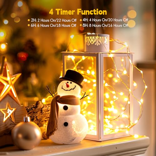 Minetom 66 Feet 200 LEDs USB Fairy String Lights with Remote, Copper Wire Starry Lights for Bedroom Wall Ceiling Christmas Tree Wreath Craft Wedding Party Decoration, Warm White - color: Warm White, size: 2Pack - 200 LEDs
