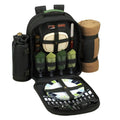 Picnic at Ascot - Deluxe Equipped 4 Person Eco Picnic Backpack with Cooler, Insulated Wine Holder & Blanket - Forest Green - color: Forest Green