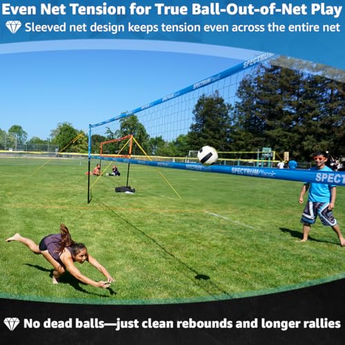 Park & Sun Sports Spectrum Classic: Adjustable Professional Outdoor Volleyball Net System - color: Classic Blue