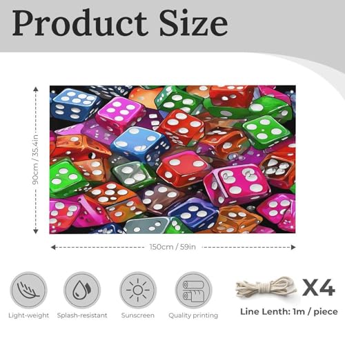 Heavy Duty Weather Resistant Polyester Flags 35x59 In, 4 Sizes Garden Flags for Outside, Games Dice Set Party Banner, Yard Decoration for Outdoor Patio, Entrance & Events - size: 35x59 Inch