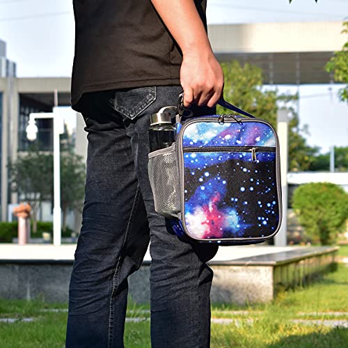 Insulated Lunch Bag, Leakproof Portable Lunch Box for Women Men Boys Girls, Large Capacity Cooler Bag with Handle and Bottle Pocket for Office School Camping Hiking Outdoor Beach Picnic (Stars) - color: Stars