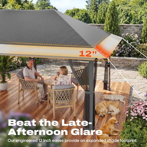 Quictent 10'x20' Pop up Gazebo Canopy Tent, One Person Set up Portable Instant Folding Shelter, Outdoor Canopy Tent with Extra Shade for Backyard, Patio, Party - color: Gray, size: 10x20