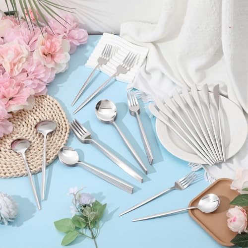 60 Pcs Stainless Steel Tableware Set Silverware Set Flatware Cutlery Utensils Spoon Fork Knives Service for 12 for Home Restaurant Apartment and Kitchens (Elegant Gold) - color: Elegant Gold