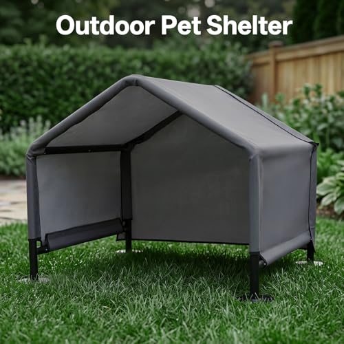 MEWANG Outdoor Dog House - Waterproof Portable Puppy Camping Tent,Ventilation Windows & Sun Protection, Lightweight Snap-fit Design for Small/Medium/Large Dogs, Beach, Backyard, Hiking (Grey, Small) - color: grey, size: Small