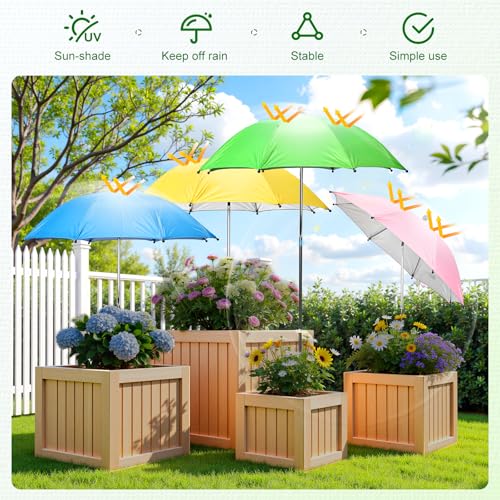 Garden Umbrellas for Plants Flowers, 4 Pack Plant Shade Umbrellas for Outdoor Plants Flowers, Plant Shade Umbrella with Stake for Potted Plants, 43.3" Height Large Plant Sun Shade Cover UV Protection - size: Standard 25-inch Canopy Diameter