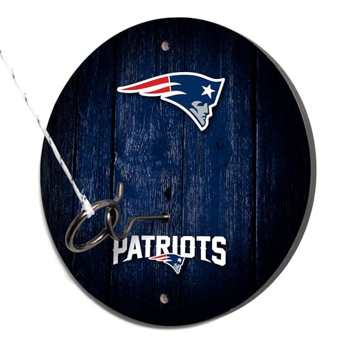 Solid Wood NFL Hook & Ring Toss Set with Direct Print HD Team Graphics – Easy Hang Hook and Ring Toss Target – Great Gift for Any Football Fan! Ring Toss Family Game for a Game Room