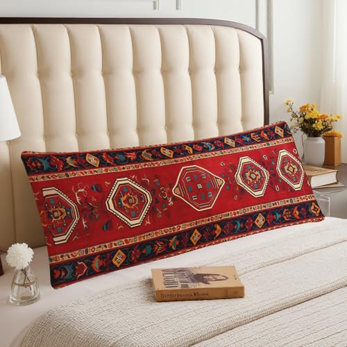 20"X54" Body Pillow Case Ethnic Aztec, Native American Style Geometric Boho Side Sleeper Body Pillow Covers Long Pillowcase Protector Body Cushion Cover for Couch Bed Sofa Car - color: Ethnic Aztec, size: 54" x 20" (Pack of 1)