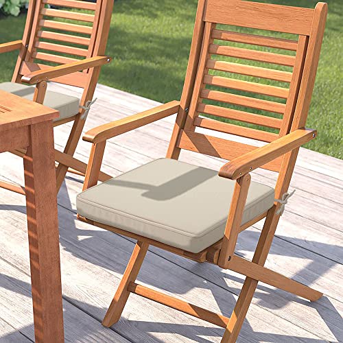 Magpie Fabrics Indoor Outdoor Waterproof Square Chair Cushion, 18" x 18" x 2.5", 2 Pack, Water Resistant Seat Cushions, for Patio Garden Office, Olefin Beige - color: Olefin Beige
