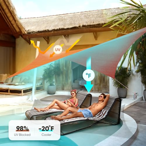 Quictent 12x16ft 185G HDPE Rectangle Sun Shade Sail Canopy 98% UV Block Outdoor Patio Garden with Hardware Kit (Terracotta) - color: Terracotta, size: 12 x 16 ft, style: Rectangle