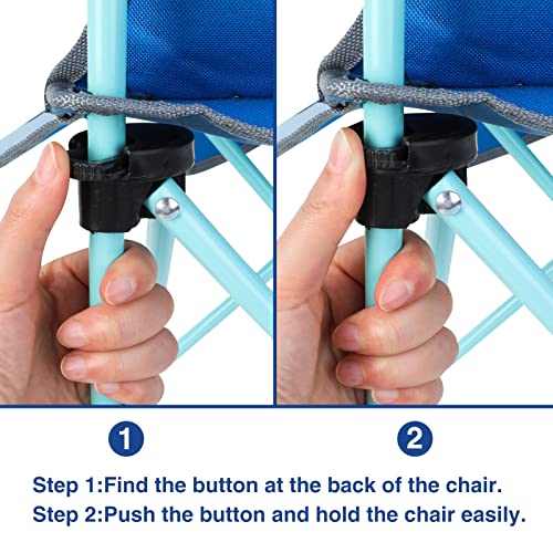 KABOER Kids Outdoor Folding Lawn and Camping Chair with Cup Holder and Carrying Bag, Children's Camping Chairs - color: Shark