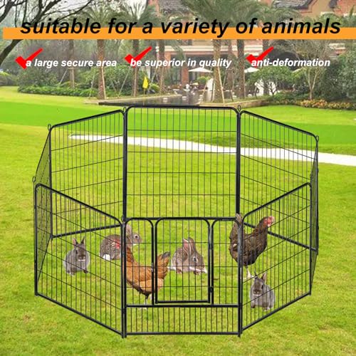 Confote Dog Playpen Pet Dog Fence 16 Panel 32 inch Foldable Exercise Pen Outdoor Metal Pet Fence Barrier Kennel for Medium Dogs Cats Rabbits, Puppy Playpen for RV,Camping,Yard - style: 16 Panels-32 inch