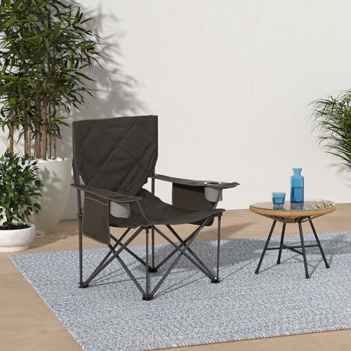 ALPS Mountaineering King Kong Camping Chairs for Adults with Mesh Cup Holders and Pockets, Built Durable and Reliable with Compact Foldable Steel Frame - color: Clay