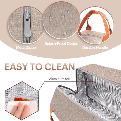 Lunch Bag for Women & Men Adult Insulated Lunch Box, Small Leakproof Cooler Food Lunch Containers Reusable High Capacity Lunch Tote Bags for Work, Travel, Outdoor (KHAKI) - color: Khaki