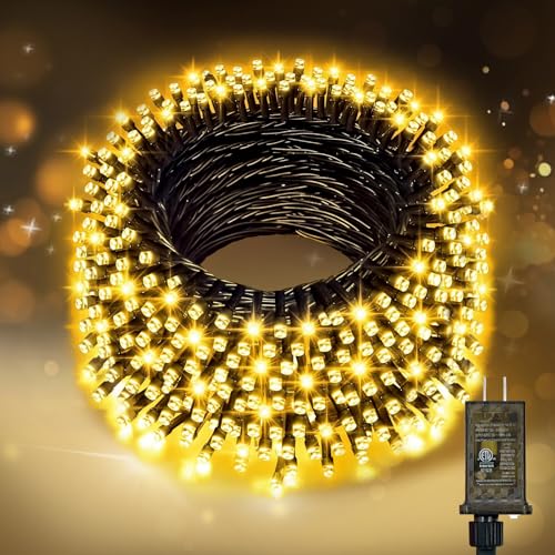 Nisocy 200 LED Christmas Connectable String Lights Outdoor Waterproof – Warm White Fairy Lights with Plug, Tree Lights for Patio, Garden, Bedroom, Wedding, Party, Decor (66FT) - style: 66FT, Warm White