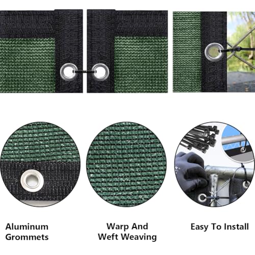 LITA 6' x 2' Garden Privacy Fence Screen Cover (HDPE) UV Protection Weather-Resistant Heavy Duty Shade Cover for Deck, Patio, Backyard, Outdoor Pool, Porch, Railing, Dark Green, Customizable - size: 6 x 2 Feet