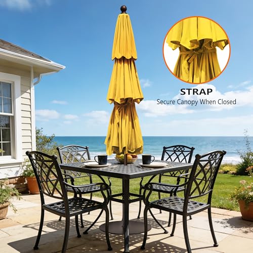 EliteShade USA 10-Year-Non-Fading 10ft 3-Tier Market Patio Umbrella, Commercial Grade Outdoor Table Umbrella with Crank Open, Windproof & UPF 50+ UV Protection, Heavy Duty Ventilation for Garden, Deck, Pool, Backyard, Beach & Bistro, Sunflower Yellow - co