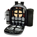 Picnic at Ascot - Deluxe Equipped 4 Person Picnic Backpack with Cooler, Insulated Wine Holder & Blanket - Houndstooth - color: Houndstooth