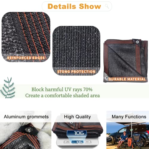 UCINNOVATE Garden 90% Shade Tarp 10x20 FT UV Resistant Sunshade Mesh Cover with Grommets, Sunscreen Net for Plant Heat Protection, Black Shade Cloth for Outdoor Pergola Patio Deck Backyard Barn Kennel - color: 90% Shading Rate, size: 10x20ft