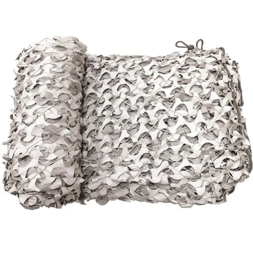 CamoSystems Reinforced Camouflage Netting | 3D Camo Nets, Waterproof & UV Protection, Silent Rip-Stop Fabric - color: Snow - White/Light Gray, size: Small, 9'10" x 9'10" L