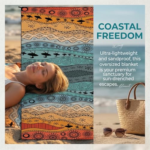 Large Beach Blanket Sandproof Waterproof 70.8" X 86.6"for Quick Drying Outdoor Picnic Mat for Beach - color: D07