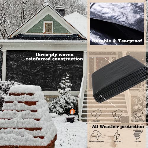 UCINNOVATE Heavy Duty 14Mil Waterproof Tarp 10x13FT - Black Durable Poly Tarpaulin with Rust-Proof Grommets, UV & Tear Resistant for Outdoor, Truck, Pool, Emergency, Shed, Cargo - size: 10x13 FT 14Mil Thick