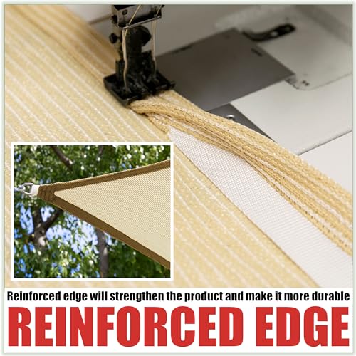 Royal Shade 6' x 12' x 13.4' Beige Right Triangle Sun Shade Sail Order to Make RSTAPT14, UPF50+ 95% UV Blockage, 200GSM Commercial Standard Heavy Duty, 3 Years Warranty (We Make Custom Size) - color: Beige, size: 6' x 12' x 13.4' Custom Size