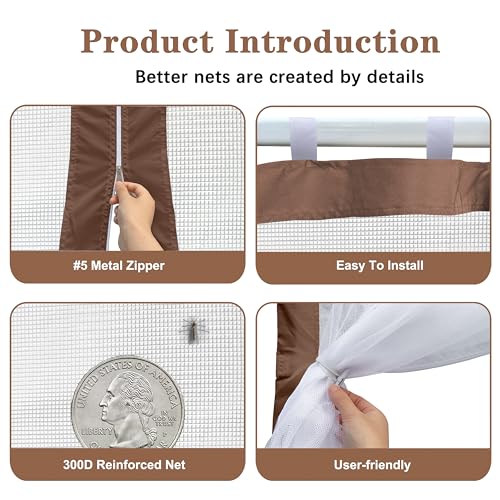 SCOCANOPY Replacement Mesh sidewall for Most 10x10 Canopy Or Gazebo,(Brown) - color: Brown, size: 10X10