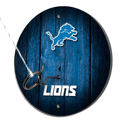 Solid Wood NFL Hook & Ring Toss Set with Direct Print HD Team Graphics – Easy Hang Hook and Ring Toss Target – Great Gift for Any Football Fan! Ring Toss Family Game for a Game Room