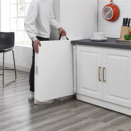 AJP Distributors 8 Foot Portable Plastic Folding Table 8FT 96" Half Foldable Heavy Duty Top w/Carry Handle - Indoor Outdoor Backyard Camping Picnic BBQ Party Wedding Dining Office Event Meeting White - color: White, size: 8 Foot