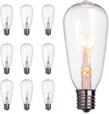 10 Pack Edison Replacement Light Bulbs,7-Watt E17 Screw Base ST40 Replacement Clear Glass Light Bulbs for Outdoor String Lights, Warm White - style: E17 Bulbs - 10 PC