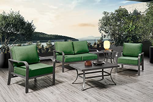 ARTPLAN Deep Seat Outdoor Patio Chair Cushions,2-Piece Seat and Back Cushion Set 24x24x6 and 18x24 Inches,Square,Invisible Green - color: Invisible Green
