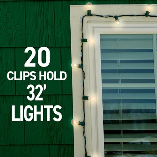 Command Outdoor Light Clips, 20 Clear Clips and 24 Command Strips, Damage-Free Hanging Outdoor Light Clips with Weather Resistant Strips, Wall Clip for Hanging Outdoor Lights and Cable Management - size: 20 Clips (Pack of 3)