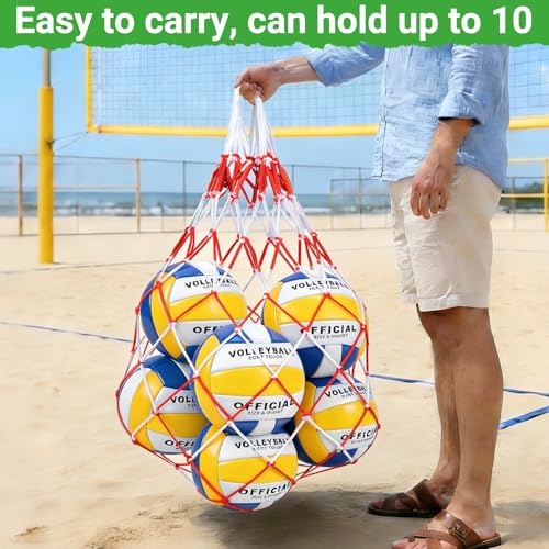 6 Pack Volleyballs Official Size 5, Waterproof Soft Volleyball With Pump and Net Bag for Indoor Outdoor Beach Pool Water Gym Training - Competition Volley Ball for Training Match for Beginner - color: Yellow-Blue-White