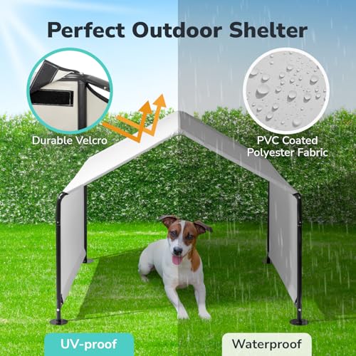 Havemies 4x3.3FT Large Gray Dog Tent, Spacious Indoor Outdoor Pet House for Big Dogs, Breathable Mesh Windows, Fade-Resistant Fabric, Foldable Dog Shelter for Living Room Yard