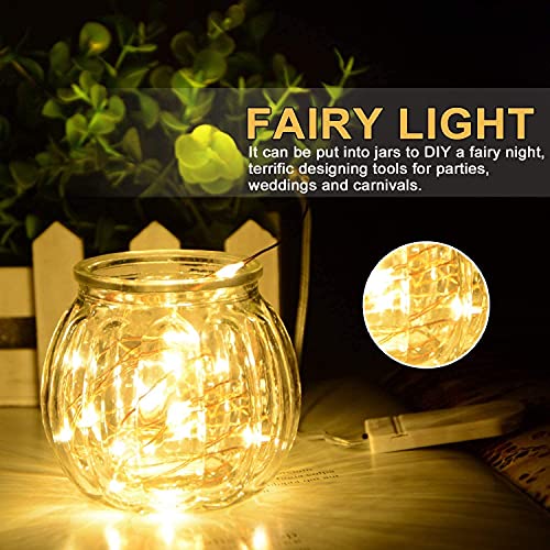 String Lights,Waterproof LED String Lights Fairy String Lights Starry ,Battery Operated String Lights for Indoor&Outdoor Decoration Wedding Home Parties Christmas Holiday. (Warm White, 10Ft/4pc) - color: Warm White, size: 10ft*4pcs