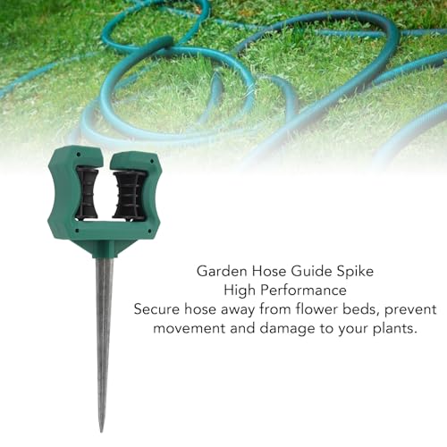 Garden Hose Guide and Roller, 10 Inch Plastic Metal Spike Stake for Yard and Lawn, Hose Support Protector for Flower Beds, Easy to Install Guide Reel