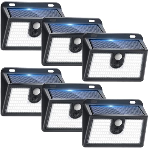 [6 Packs] Solar Motion Sensor Outdoor Lights, Super Bright Solar Lights Outdoor Waterproof, 3 Lighting Modes Security Wall Light for Outside Walking Dog Fence Backyard Deck Garden Door Step Garage - color: Cool White, size: 6 Pack