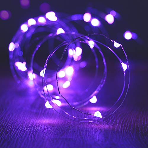 XINKAITE Purple Fairy Lights - Waterproof LED Starry String Lights for Indoor & Outdoor DIY Decoration, Home Parties, Christmas Holiday (10FT/3Meters) - color: Purple, size: 10ft