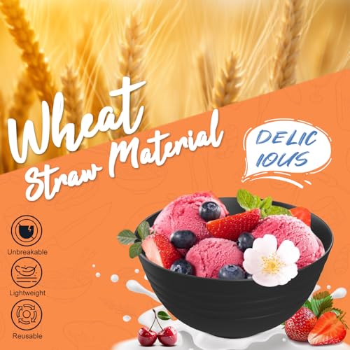 Kitchen Wheat Straw Dinnerware Set 40 PCS Dishes Sets for 8 Plastic Plates Reusable Dinner Plates Cereal Bowls Small Cups Dishwasher & Microwave Safe Unbreakable Dish Set for Picnic RV-Black - color: Black, size: 40 PCS